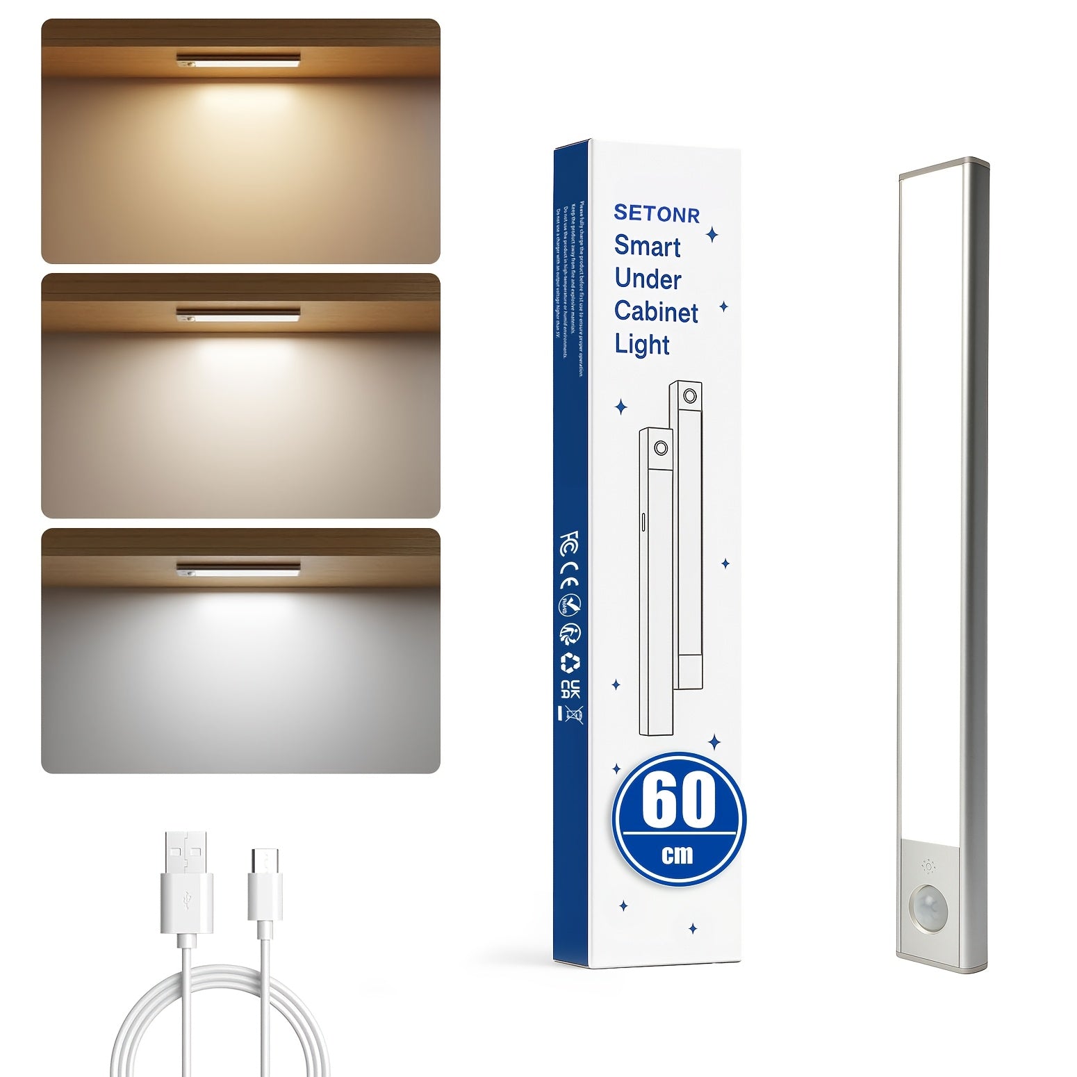 Luz LED recargable con sensor inalámbrico | Armario cocina escalera y dormitorio