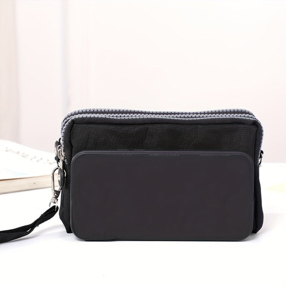 Cartera de Mujer de 3 Capas con Cremallera, Estuche de Lluvia para Llaves, Billetera de Gran Capacidad, Organizador de Cables de Datos, Tarjetero, Funda para Teléfono, Bolso Móvil