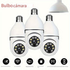 1pc Cámara de Seguridad 1080P HD Ease Life APP, Cámara Exterior Resistente a la Intemperie, Cámara Inalámbrica Wifi con Bombilla de 2.4Ghz, Enchufe de Luz E27 de 360°, Visión Nocturna a Todo Color, Detección de Movimiento, Vigilancia Doméstica, Regalo de