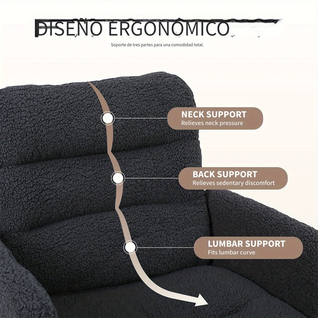 Sillas de oficina | Silla de Oficina, Silla de Maquillaje de Faux Fleece, Silla Giratoria Cómoda, Silla Ergonómica de Oficina, Altura Ajustable