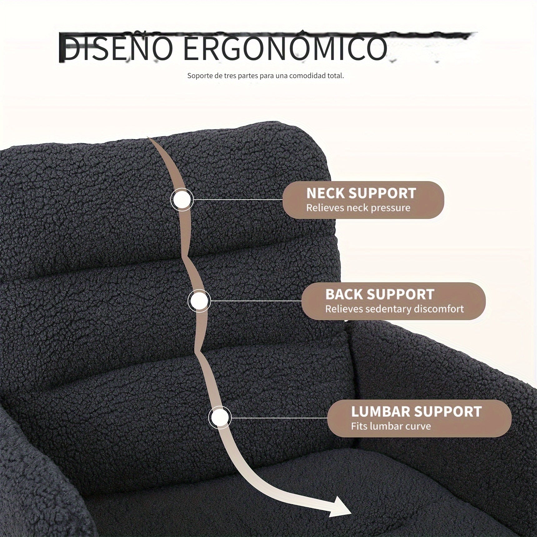 Sillas de oficina | Silla de Oficina, Silla de Maquillaje de Faux Fleece, Silla Giratoria Cómoda, Silla Ergonómica de Oficina, Altura Ajustable