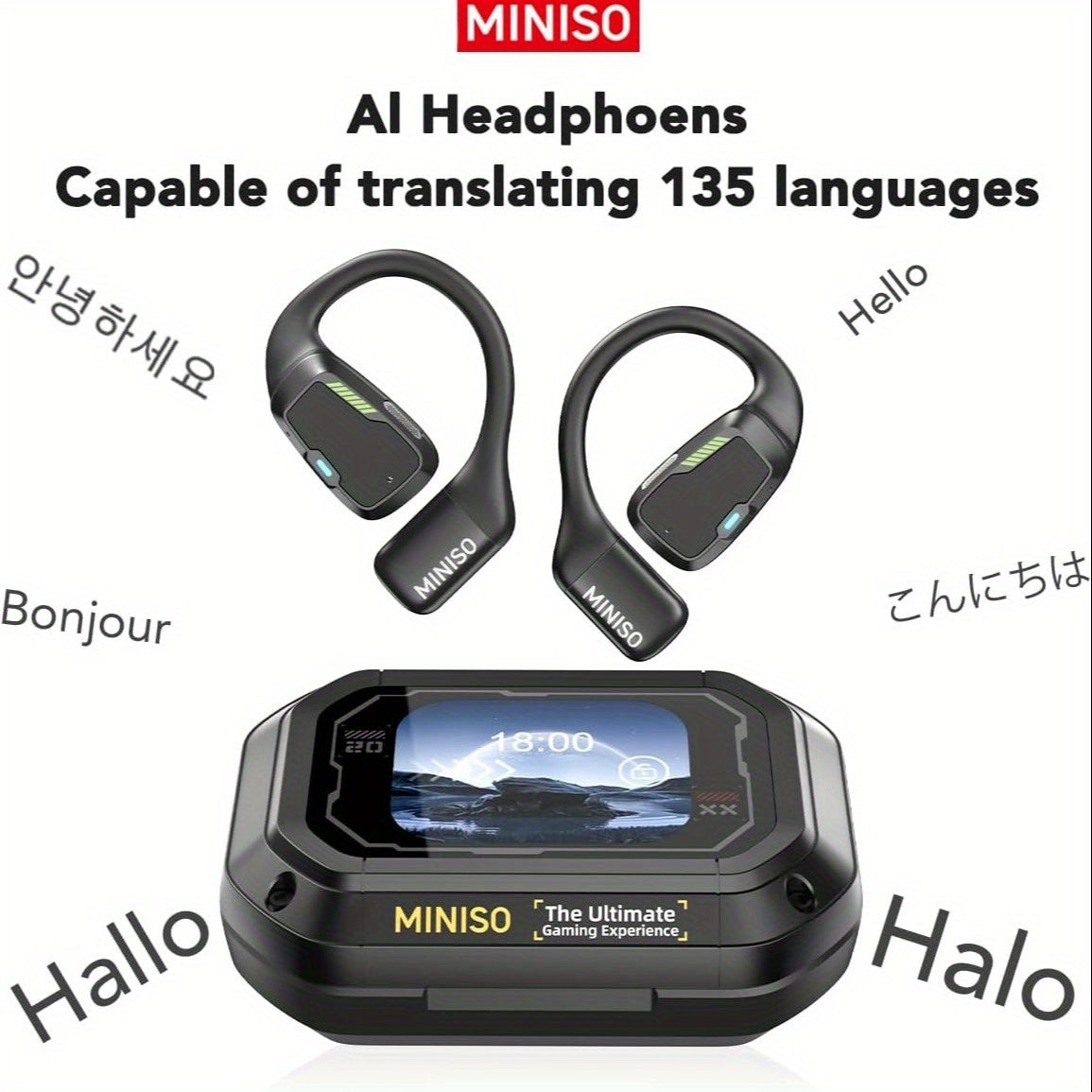 Auriculares con traducción IA en tiempo real multifuncional | Viajes, negocios y comunicación