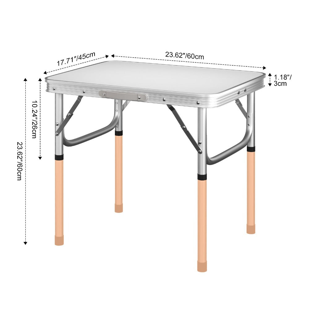 Mesa Plegable de 60x45x26/56cm, Resistente y Ajustable, Ideal para Camping, Picnic, Fiestas al Aire Libre y BBQ. Mesa Portátil con Asa de Transporte, Perfecta para Jardín, Cocina y Exteriores. ¡La Mesa BBQ de Aluminio Definitiva para tus Fiestas!