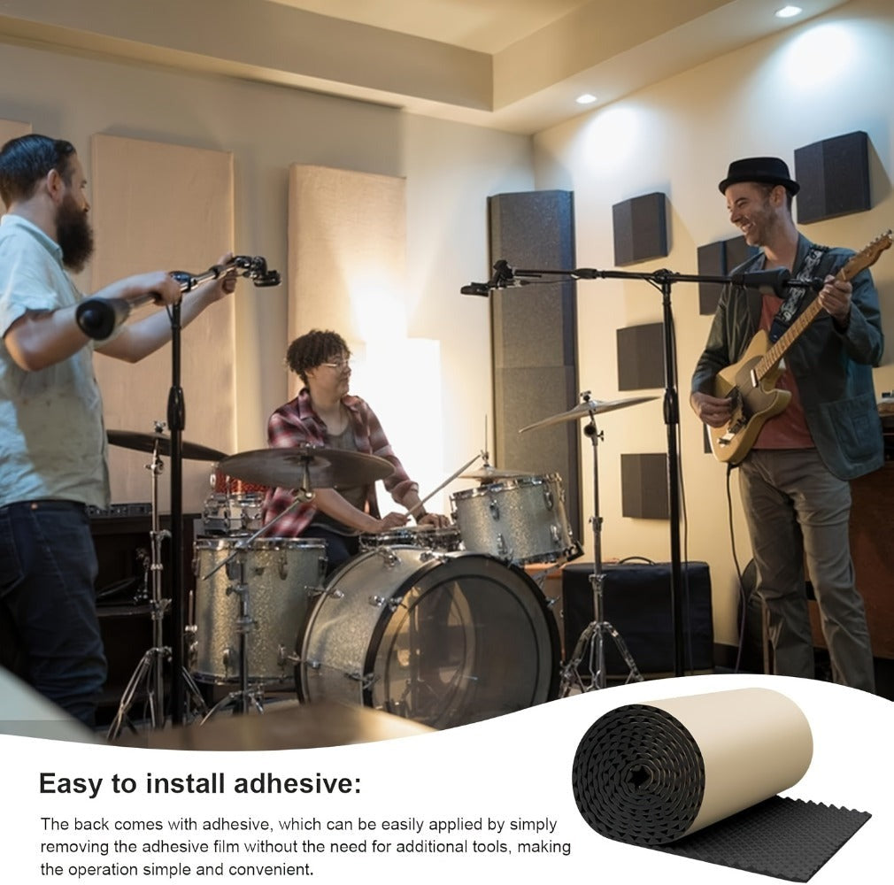 Aislamiento Acústico Espuma de Celda Cerrada de Alta Densidad 15 mm de Grosor Acolchado Insonorizante Espuma de Caja de Huevos Almohadilla de Espuma de Tratamiento Acústico para Paredes Estudio Hogar