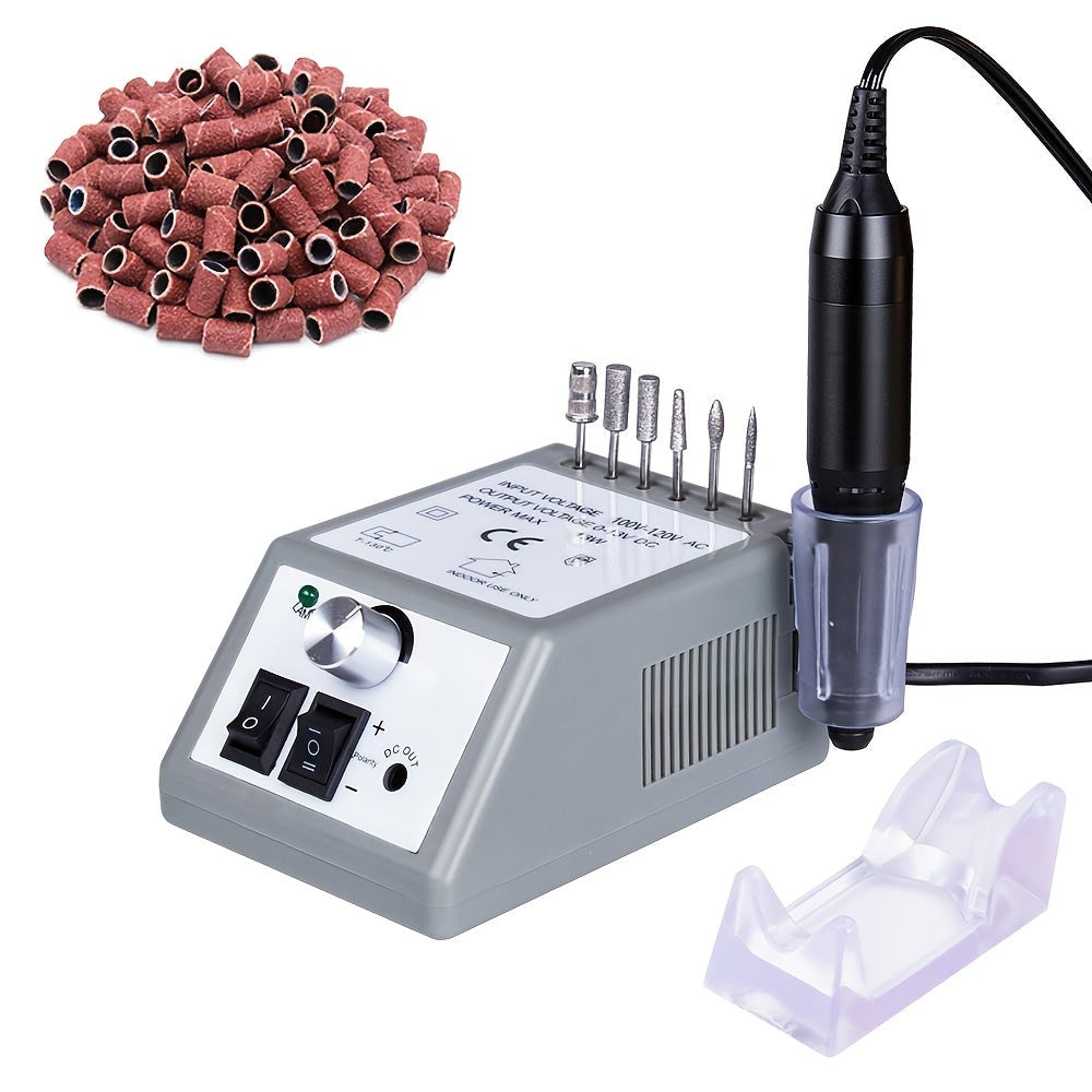 Máquina Portátil de Taladro Eléctrico para Uñas 20000 RPM, con 6 Brocas y Banda Lijadora, Para Gel, Manicura Pedicura Pulido Forma, Herramienta Acrílica Ideal en Casa o Salón