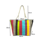 TOTE BAG Grande Rayas Multicolor – BOLSO DE PLAYA de Lona con Asas de Cuerda, Capacidad Extra, 6 Colores Disponibles