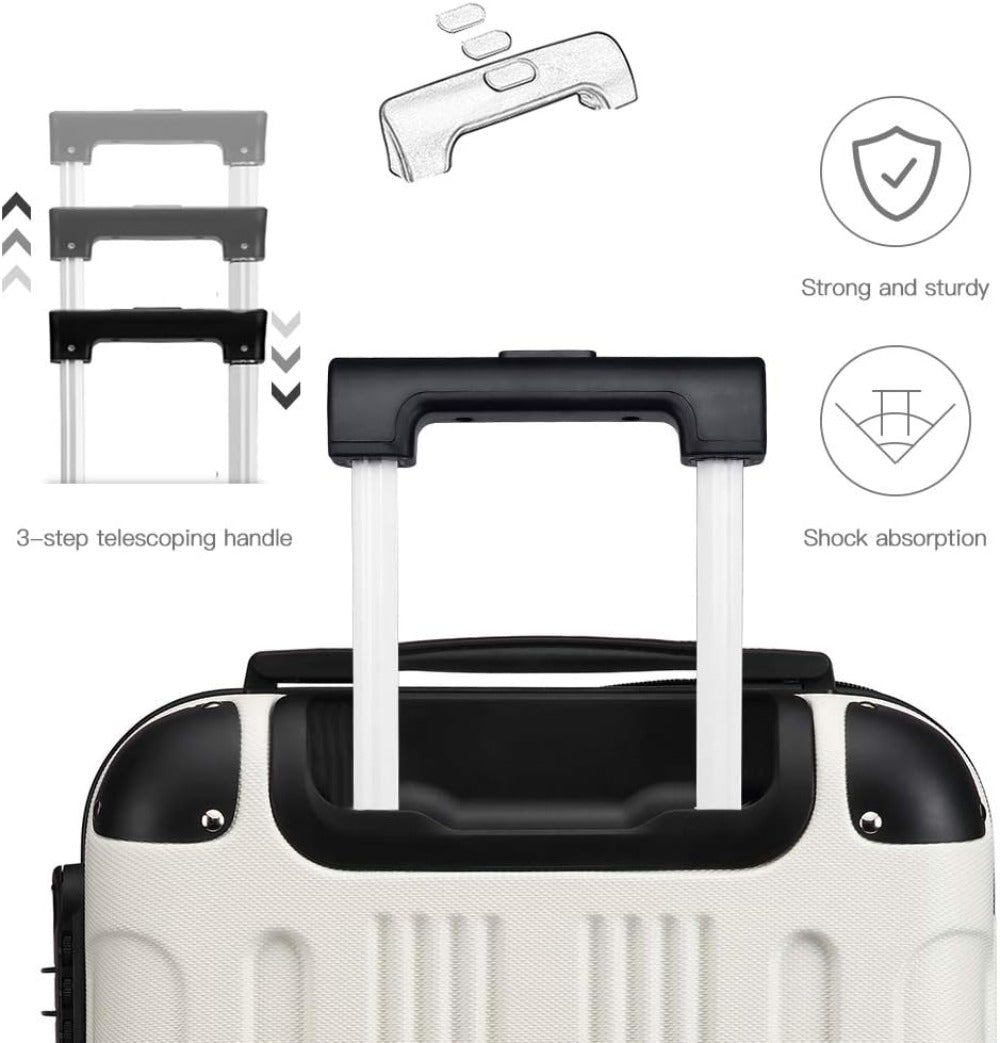 Maleta de embarque de carcasa rígida ABS 55x35x20cm, carrito de viaje, equipaje de mano de cabina, 33L, regalo de Black Friday, Día de Acción de Gracias, Navidad