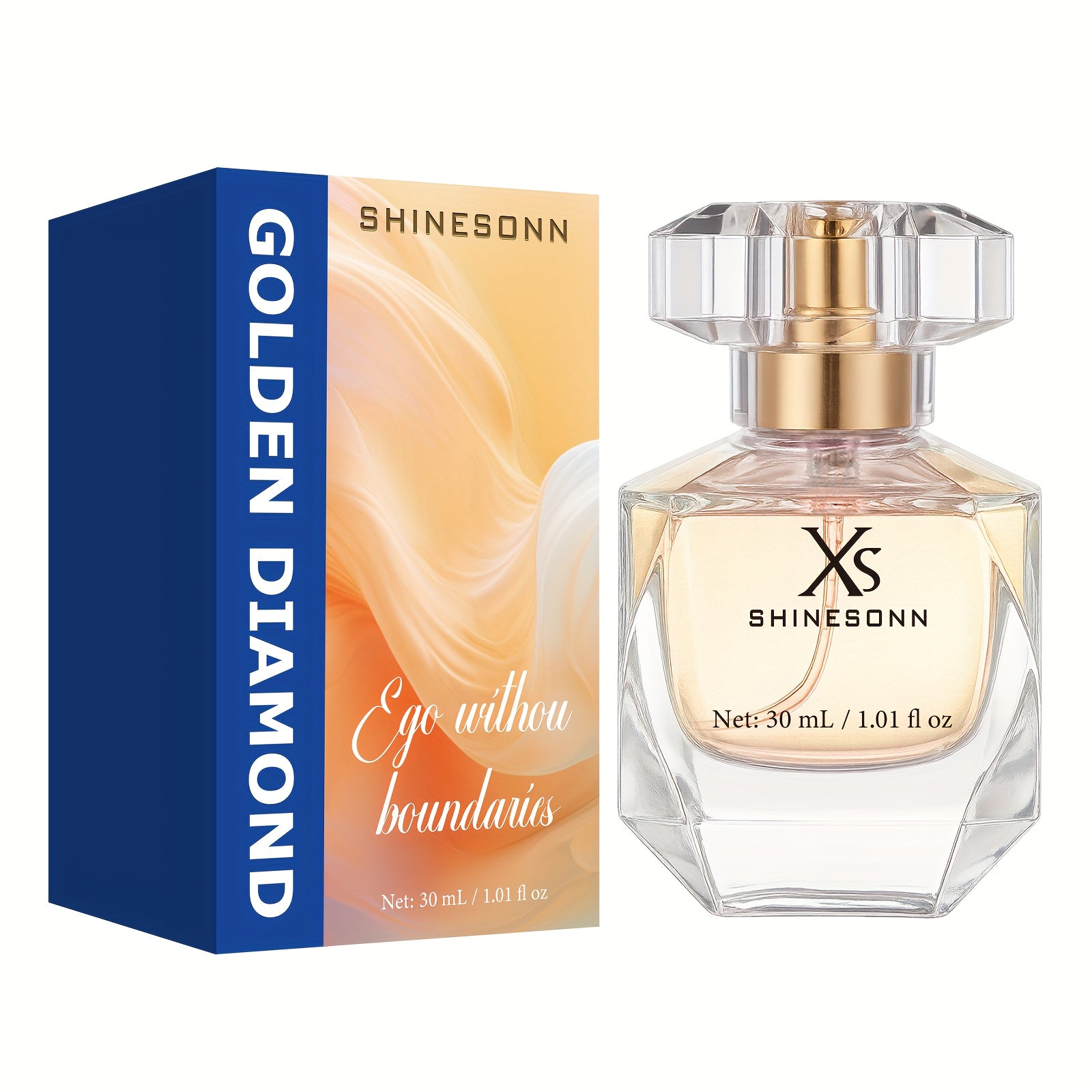 SHINESONN Perfume de Mujer Diamante Dorado - Aroma de Lujo Elegante, 1.01 fl oz Eau de Parfum, Sin Alcohol, Sin Formaldehído, Fragancia Floral, Regalo Perfecto para las Fiestas, Artículo de Regalo para las Fiestas|Botella de Perfume Elegante|Estética Lujo