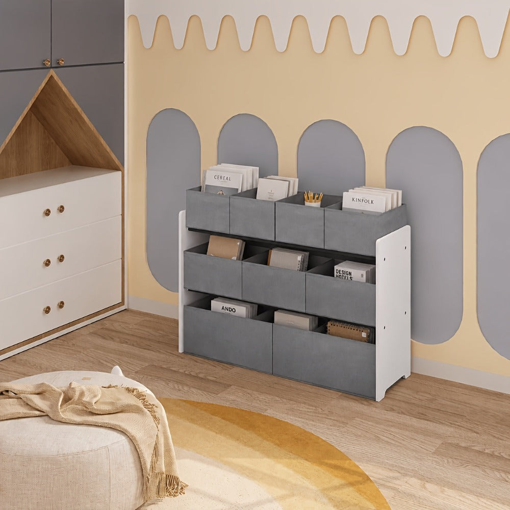 Gabinete de almacenamiento con cajones, 1 pieza, estante práctico, artículos de almacenamiento, se puede usar como estantería, estante de almacenamiento, estante de tres niveles con múltiples cajones, caja de almacenamiento de tela no tejida, para dormito