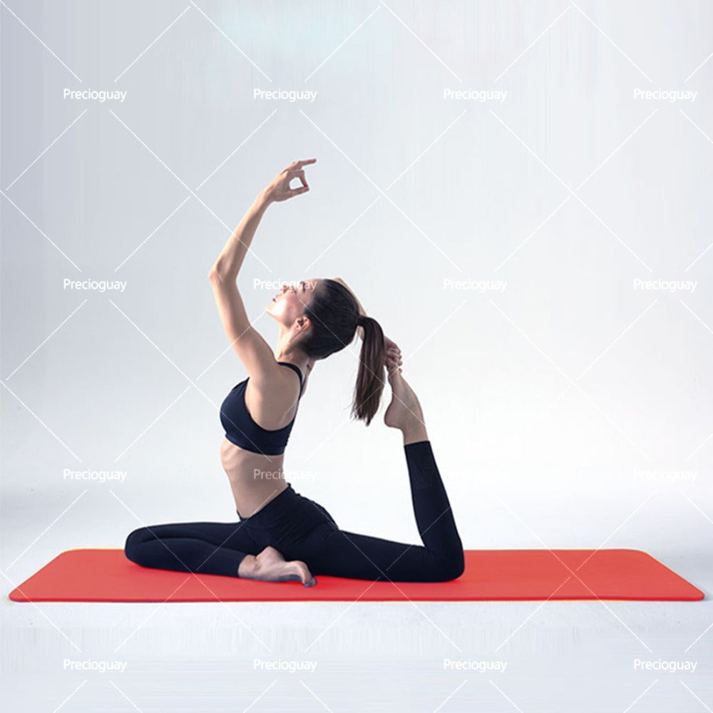 Alfombra de yoga de 3.3 mm - Alfombra de ejercicio antideslizante para yoga, Pilates, estiramientos, ejercicios en el suelo y fitness, negro