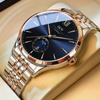 I&W Carnaval Marca de Alta Gama Reloj Mecánico para Hombre Acero Inoxidable Espejo de Sapo Reloj Deportivo de Moda para Hombre Regalos de Vacaciones, Sin Batería