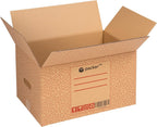 Caja Cartón para Mudanzas y Almacenaje Ultra Resistentes con Asas, Fabricadas en Cartón Duro, Ideal para Mudanzas o Almacenaje de Libros y Ropa, Transporte Cómodo y Seguro gracias a las Asas Laterales - packer PRO
