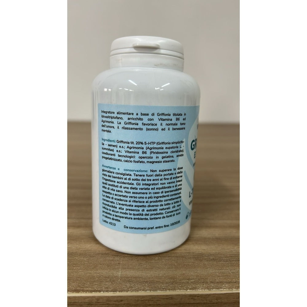 Integrador con Griffonia, 5-HTP, L-Triptófano y Vitamina B6 - Hecho en Italia - Entrega Rápida desde Almacén Local