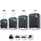 Conjunto PROVITERA de 4 Maletas Rígidas de ABS, Maleta Rígida S-M-L-XL con Asa Telescópica de Gel y 4 Ruedas de Rodadura Fácil, Trolley Ligero y Resistente al Viaje, Equipaje de Mano con Cerradura de Código, Mangos de Gel Ergonómicos, Ruedas Giratorias de
