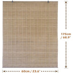 Cortina Persiana de Madera Incluye Accesorios, Estor de Bambú Enrollable para Ventana y Puerta (DIMENSIONES ANCHO X LARGO)