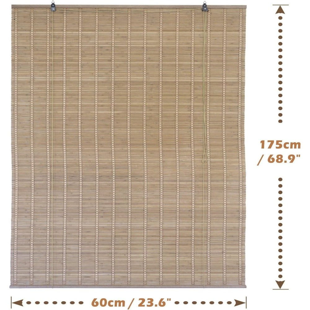 Cortina Persiana de Madera Incluye Accesorios, Estor de Bambú Enrollable para Ventana y Puerta (DIMENSIONES ANCHO X LARGO)