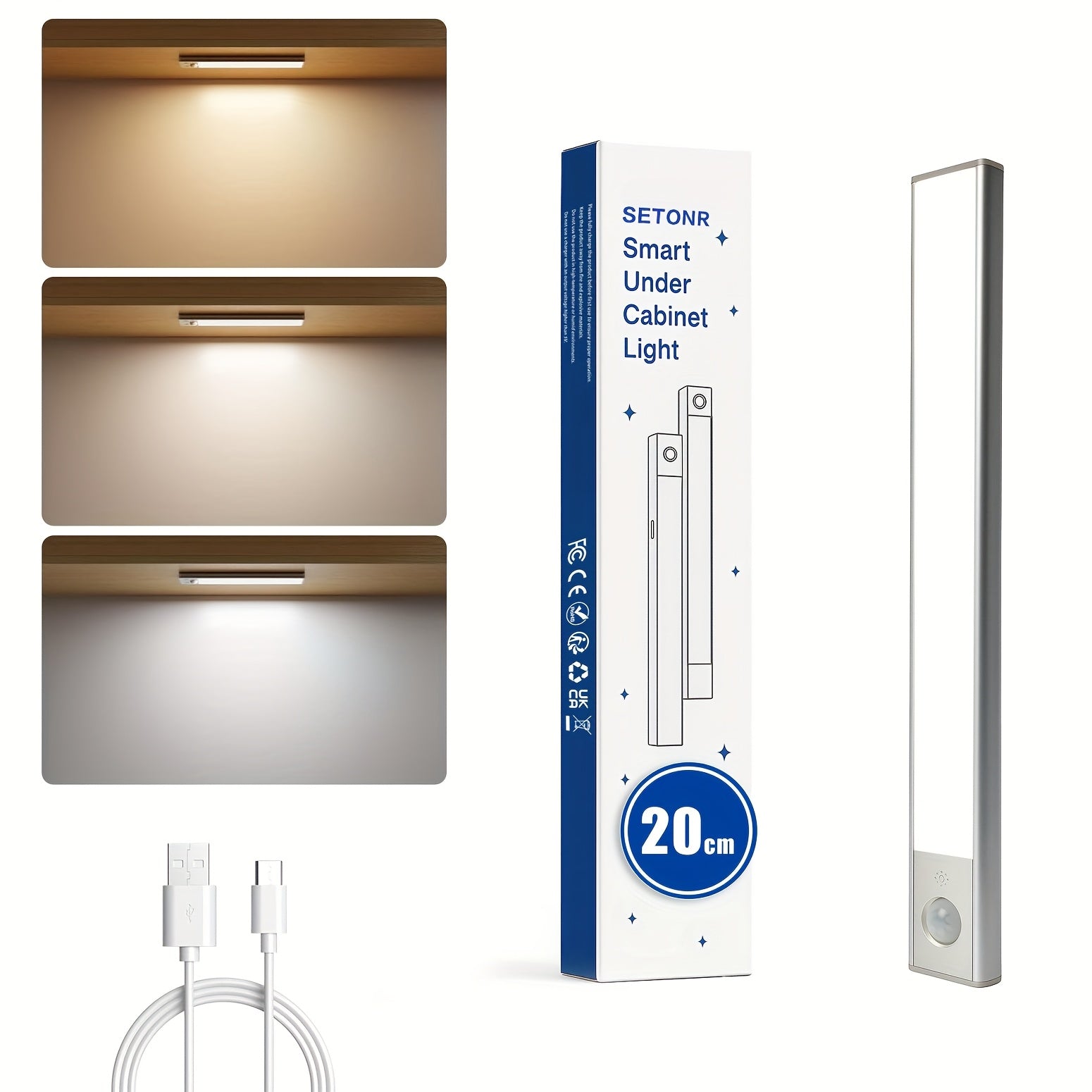 Luz LED recargable con sensor inalámbrico | Armario cocina escalera y dormitorio