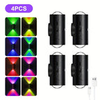 4/2/1 Luz Nocturna LED Inteligente con Sensor de Movimiento, 3 Modos de Iluminación, Cambio de Color RGB, Montaje Magnético Recargable USB para Entrada, Dormitorio y Armario