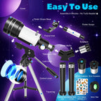 Telescopio astronómico para principiantes para principiantes | Observación lunar educación y camping