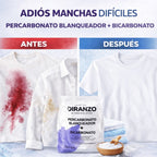 Percarbonato Blanqueador Diranzo, Percarbonato Sódico 750g, 100% Puro, Quitamanchas, Higienizante, Apto Ropa blanca y Color, Elimina manchas difíciles y olores, Alarga la vida de la Lavadora