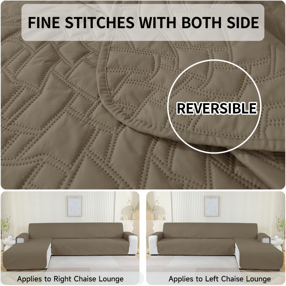 Funda para sofá de 3 plazas con chaise longue, funda para sofá en forma de L, funda para sofá con chaise longue izquierda y derecha con península, funda para sofá chaise longue, funda para sofá L (255 cm, verde claro)