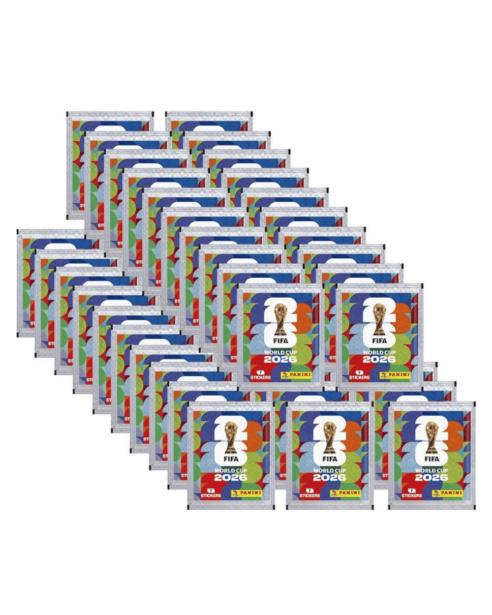 Expositor de pegatinas Panini Copa Mundial de la FIFA 2026 – 50 paquetes con un total de 350 pegatinas