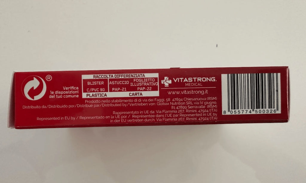 Suplemento alimenticio Vitastrong para hombres, fórmula con vitaminas, minerales y extractos de plantas, embalaje compacto y portátil