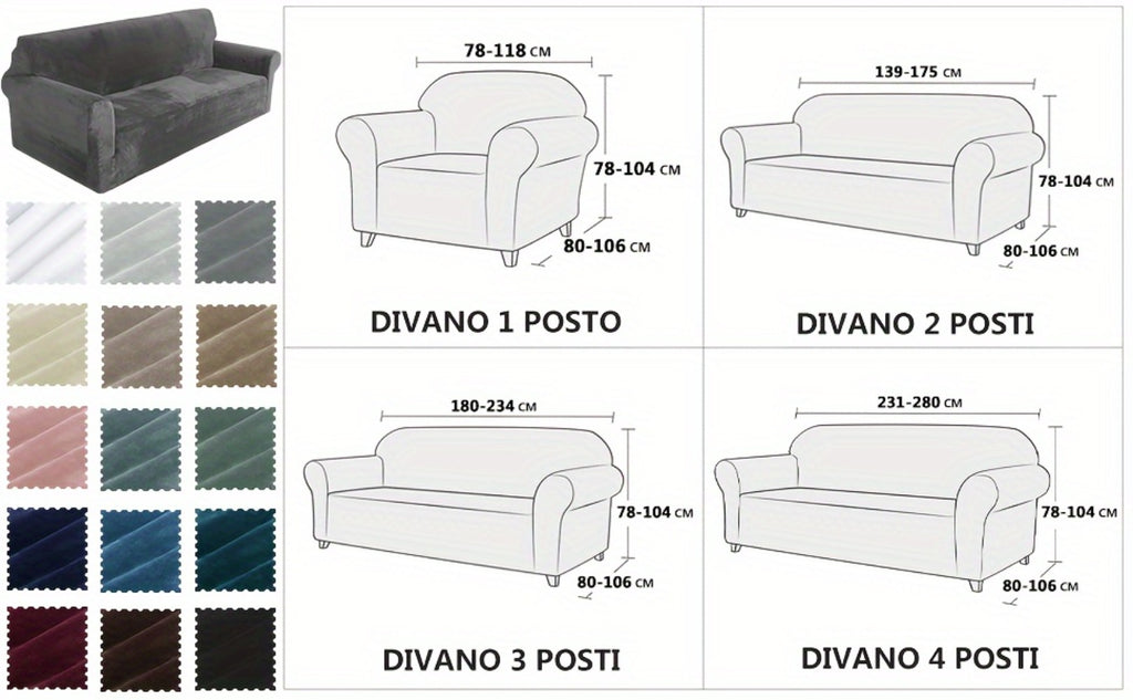 Fundas para Sofá de Terciopelo Ystyle, Funda para Sofá de 3 Plazas con Apoyabrazos, Funda Antirrayaduras para Gatos, Funda Elástica para Sofá, Funda Universally Lavable y Antideslizante, Gris