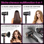 Secador de pelo iónico profesional de 2400W con motor de CA, rápido, 3 niveles de calor y 3 velocidades, botón frío/calor, difusor de viaje incluido