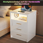 Mesita de noche, cómoda, escritorio de noche con 2/3 cajones de gran capacidad para dormitorio, sala de estar, blanco/negro