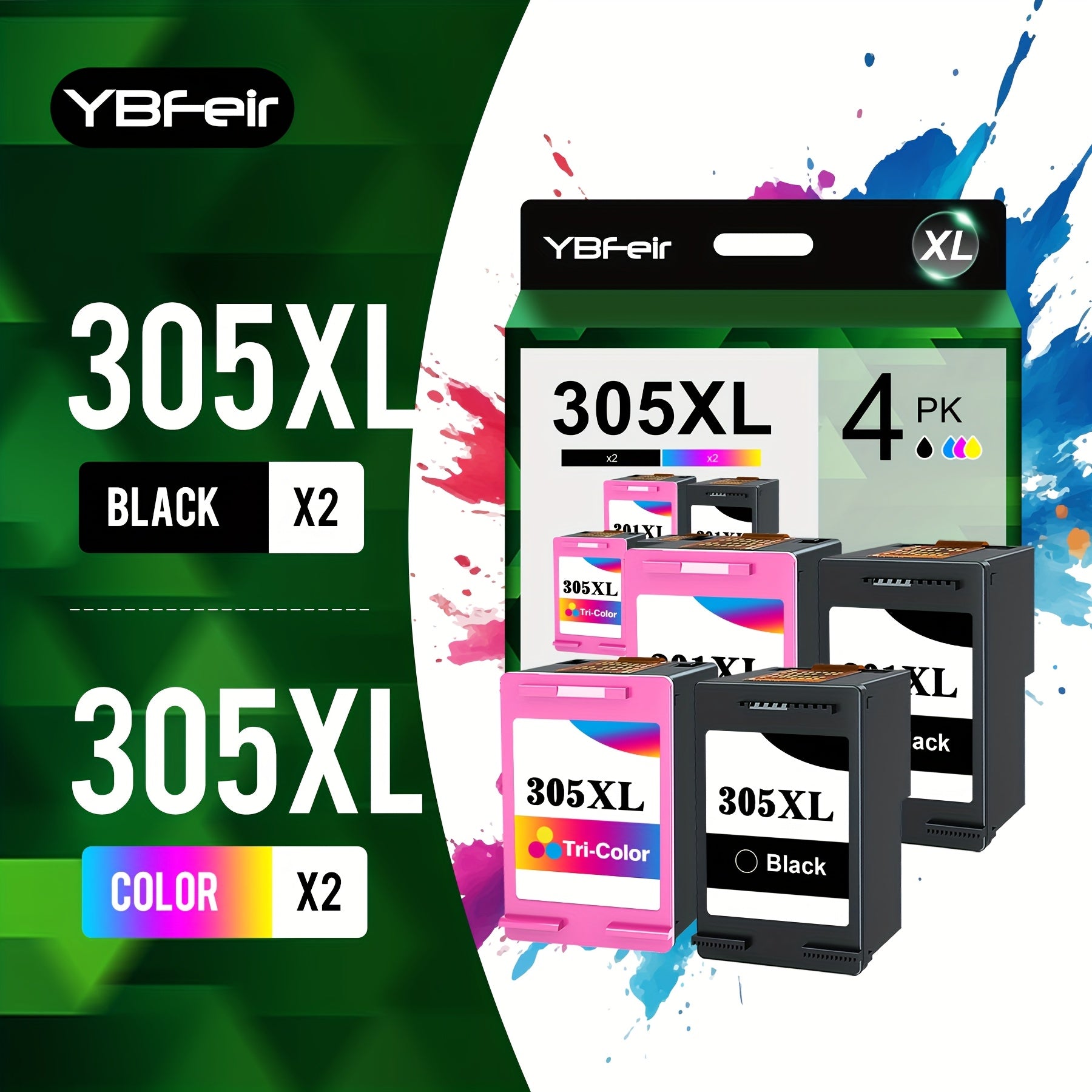 Cartucho de tinta | Cartuchos de tinta 305XL 305 XL Compatibles con HP, para HP Deskjet 2700 2710 2720 Deskjet Plus 4110 4120 Envy 6010 6020 6032