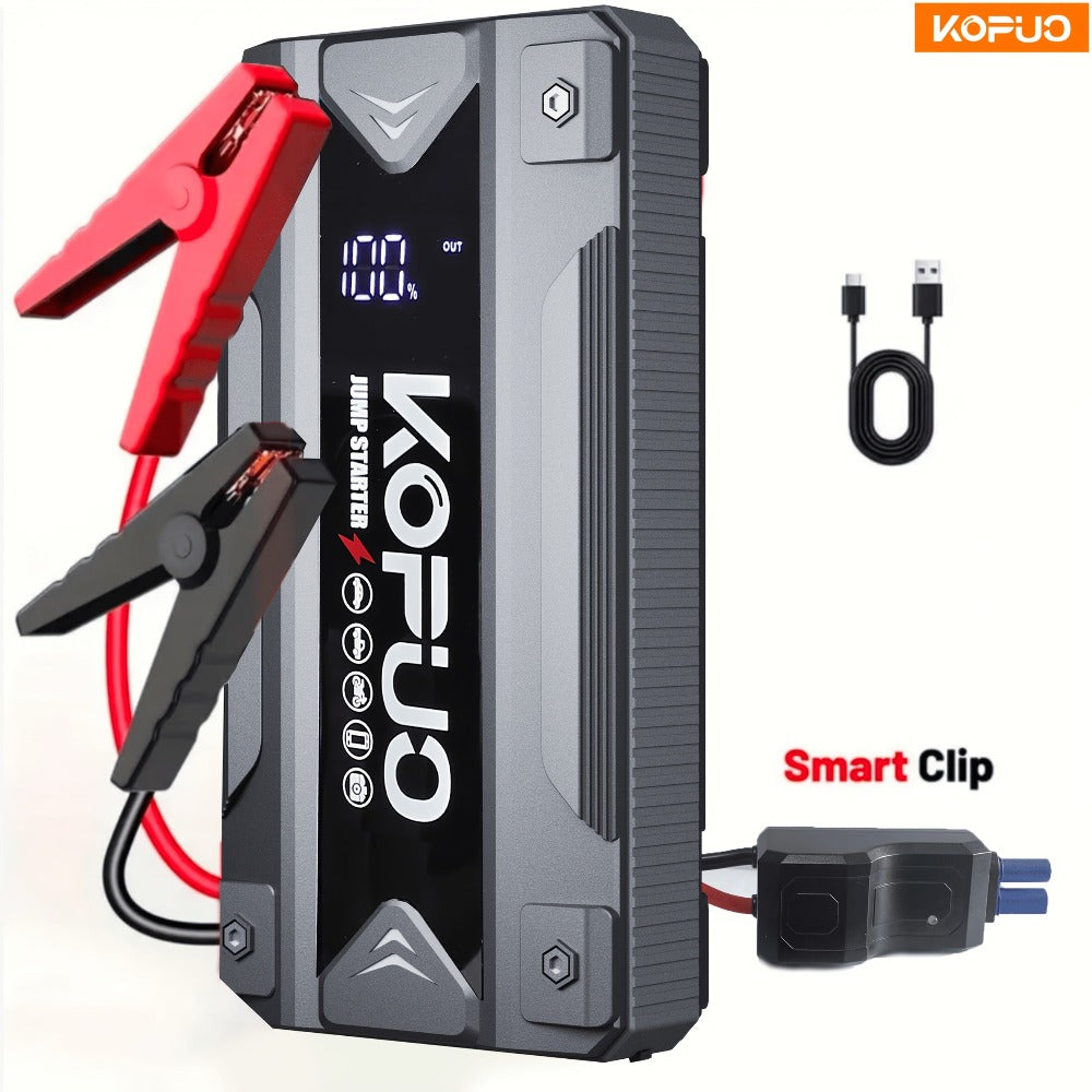 Arrancador de batería KOPUO 3000/5000A opcional 9000A, máquina todo en uno con bomba de aire de 150 PSI: arrancador de emergencia con función de iluminación, apto para coches de gasolina de 12V 10L y diésel de 8L - Accesorios y herramientas para coche - p