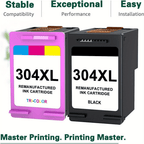 Cartuchos HP 304XL remanufacturados, negro y tricolor multipack