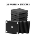 24 Paneles acústicos de alta densidad para insonorizar, 30x30x5 cm, absorbentes de sonido de espuma acústica, aislante acústico para Estudios de Grabación, Salas de Música, Oficinas, Espacios de Juegos, Podcasts, Aulas, Cines en Casa y Paredes de Dormitor