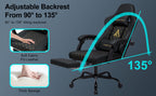 Silla de oficina | Silla de gaming Andyou con reposapiés, silla ergonómica de ordenador para juegos, silla de tarea giratoria y ajustable con