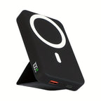 Batería Magnética, Cargador Inalámbrico Portátil Magnético Plegable de 10000Mah con Soporte y USB-C (Laterales), Exclusivo para iPhone 15/15 Plus/15 Pro/15 Pro Max, para iPhone 14/13 Serie