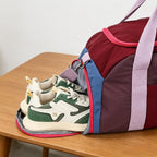 Bolsa de viaje deportiva de gran capacidad, estilo minimalista, tela resistente al desgarro, diseño de separación para seco y húmedo, compartimento principal espacioso, compartimento independiente para zapatos, adecuada para deportes al aire libre, fitnes
