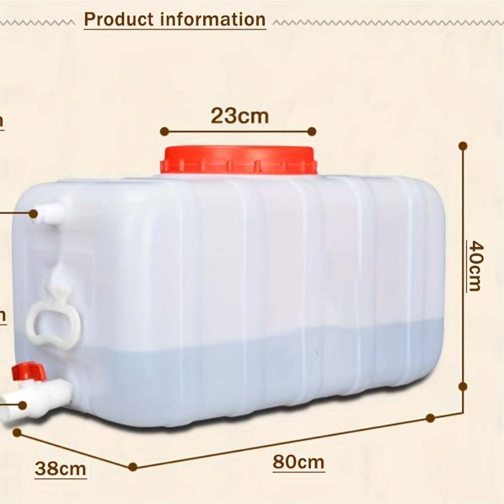 Tanque de agua de gran capacidad con grifo para uso doméstico y exterior 25L/50L/80L/110L/200L Cubo de almacenamiento de agua de plástico portátil y duradero
