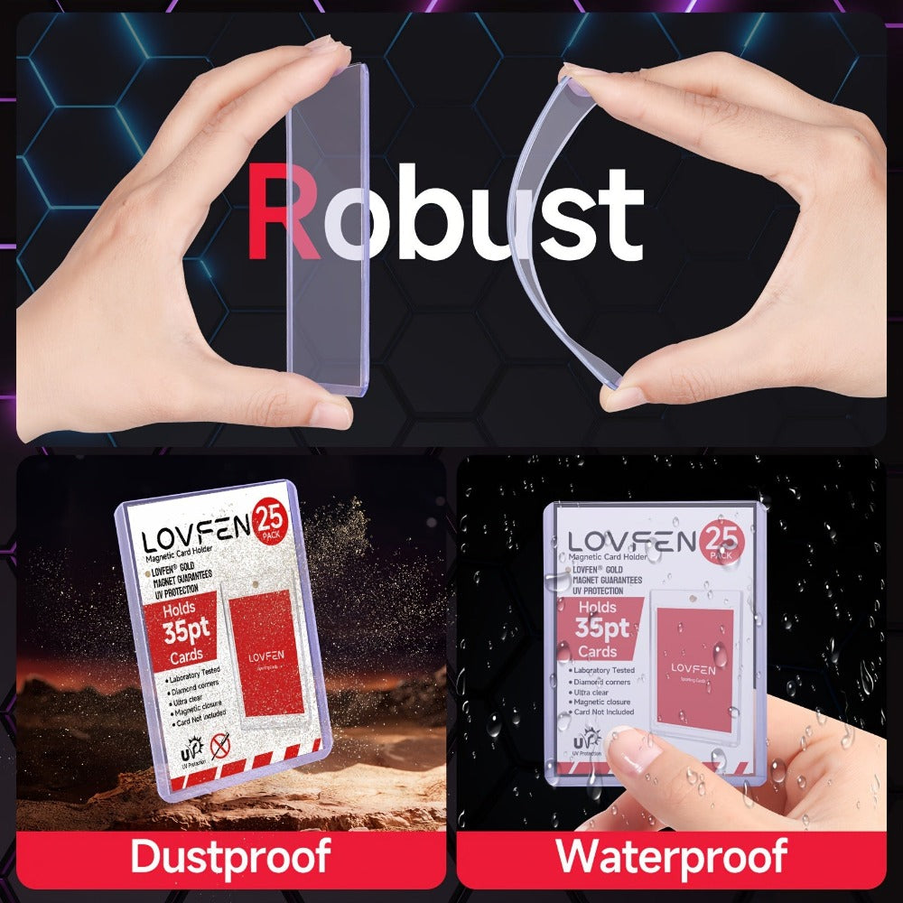 LOVFEN - 500 Unidades de Sobres de 35pt para Tarjetas - Transparentes, Duraderos de PVC de 35pt, Protectores y Libres de Ácido, 5 Paquetes de 100 - Ideales para Almacenar y Exhibir, Regalos de Halloween y Navidad
