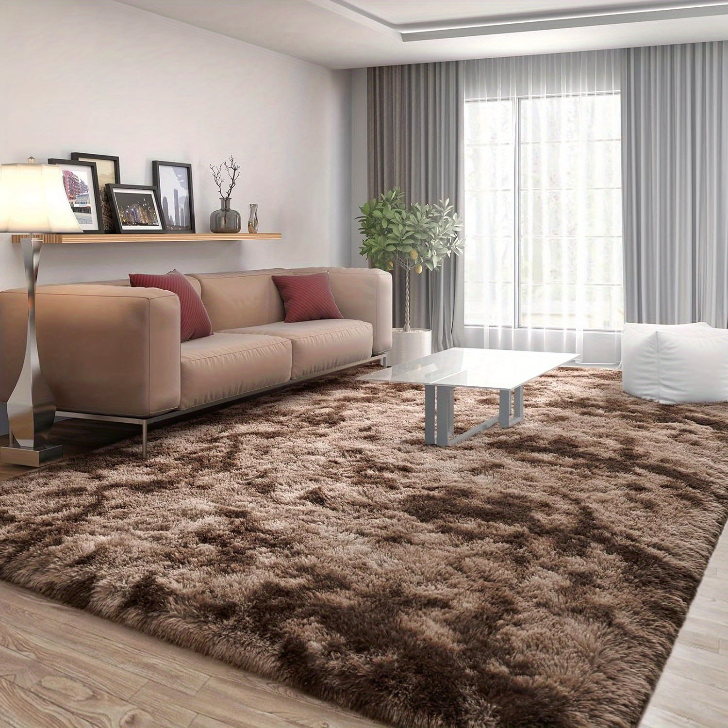 1 alfombra suave de felpa, alfombra de felpa antideslizante, alfombra suave de felpa para mesita de noche, alfombra tie-dye para sala de estar, decoración del hogar, alfombra para dormir mascotas, alfombra para dormitorio y sala de estar, decoración de la