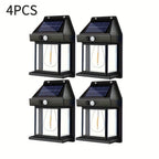 Lámparas solares de pared con sensor de movimiento 8pcs | Calles, patios y áreas exteriores