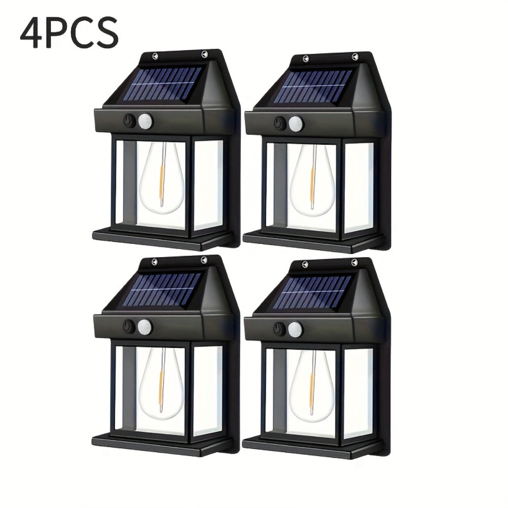 Lámparas solares de pared con sensor de movimiento 8pcs | Calles, patios y áreas exteriores
