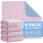 Paquete de 4 (132X86Cm)/Paquete de 2 (91X86Cm)/Paquete de 1 (91X86Cm) Protectores Extra Absorbentes Lavables, Protectores de Secado Rápido para Cama, Protectores Reutilizables Lavables para Perros, Pañales