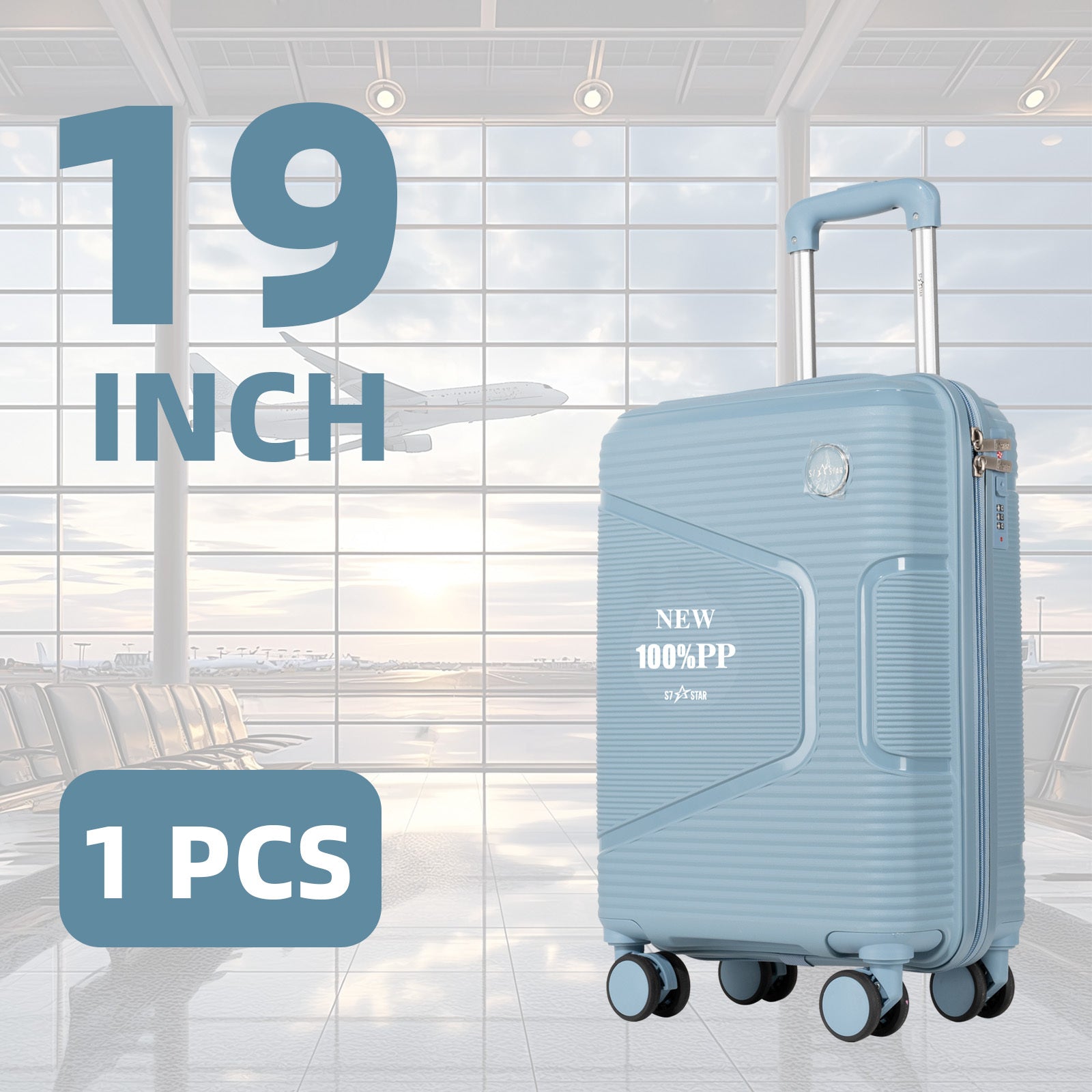 Equipaje | Maleta Rígida con Ruedas | 19 Pulgadas, Material PP | Diseño Retentor de Forma | Listo para el Embarkado | Múltiples Opciones de Color | Ideal para Uso Diario Estudiantil, Viajes Cortos y Escapadas de Fin de Semana, Aplicable en Múltiples Escen