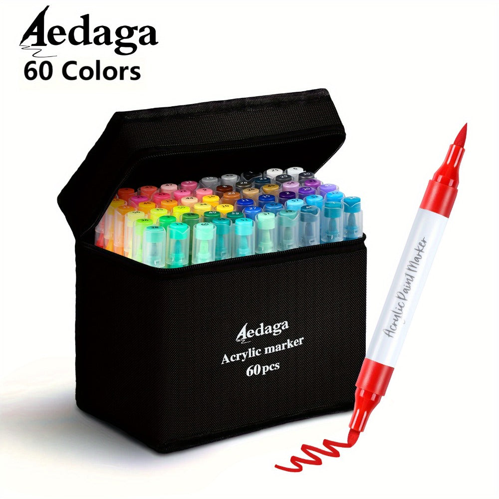 Rotuladores de pintura acrílica - Rotuladores de arte de punta fina y ancha, tinta anti-envejecimiento, adecuados para pintar rocas, madera, lienzo, metal y proyectos creativos, uso profesional para pintar y arte