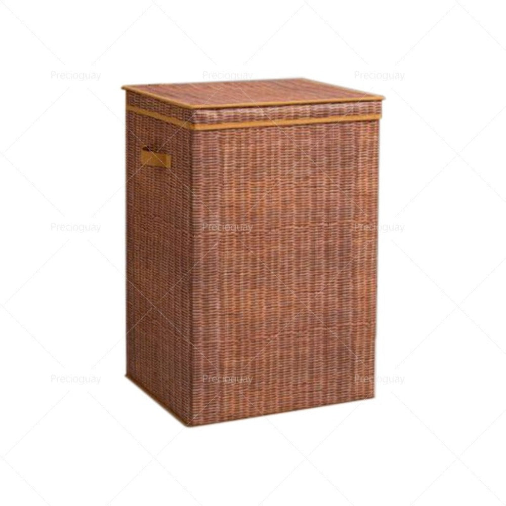 Cesta de lavandería grande de plástico con estampado de ratán y espacio de almacenamiento, cesta de lavandería para el baño, cesta para toallas de hotel de cinco estrellas, cesta de lavandería, dimensiones 40 x 35 x 60 cm