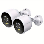 1/2/4 piezas Laxihub 3MP 1296P Cámaras de seguridad Wi-Fi para exteriores, Cámara interior para seguridad del hogar, para vigilancia de puertas domésticas, Audio bidireccional, Almacenamiento en la nube/tarjeta SD, Visión nocturna a todo color, Cámara dig