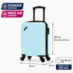 Ryanair, Aerolínea Bajita, Regulaciones de la UE 40X30X20Cm Mini Maleta Fresca y Sencilla, con Ruedas Desmontables, Pasador Telescópico, Ruedas Giratorias de 360 Grados de Spring Airlines, Cerradura de Combinación, Maleta de Embarkación, Esencial para Via