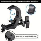 8 ganchos ajustables de aleación de aluminio para luces de escenario, ganchos de color negro para luces par, ganchos para luces de haz, gancho para faros delanteros para luces de escenario al aire libre, se adaptan a trusses o tuberías de diámetro de 1.57