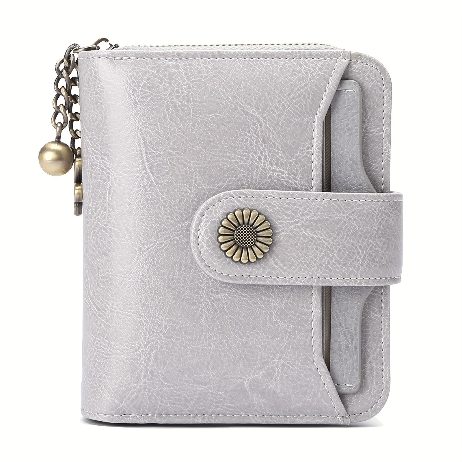 Billetera para mujer, protección RFID, billetera pequeña, multi-compartimento, bolso, monedero para mujer, billetera de cuero para mujer